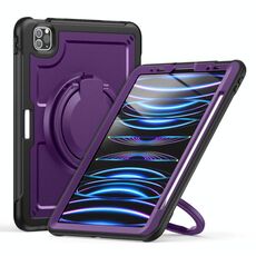 Per iPad Pro 11 2022 / Air 10.9 2022 Custodia per tablet ibrida a nido d'ape con supporto per maniglia e cinturino (viola)