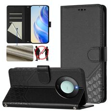 Per Honor X9c Smart 5G Custodia per telefono in pelle con stampa a nido d'ape RFID (nero)