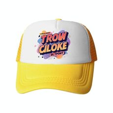 Cappello con visiera in spugna con stampa alfabeto arancione, stampa su richiesta (giallo)