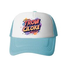Cappello con visiera in spugna con stampa alfabeto arancione, stampa su richiesta (azzurro cielo)