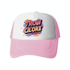 Cappello con visiera in spugna con stampa alfabeto arancione, stampa su richiesta (rosa chiaro)