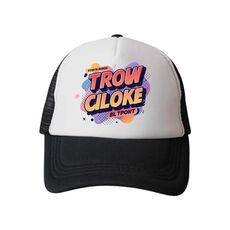 Cappello con visiera in spugna con stampa alfabeto arancione, stampa su richiesta (nero)