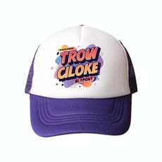 Cappello con visiera in spugna con stampa alfabeto arancione, stampa su richiesta (viola)
