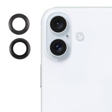 Per iPhone 16/16 Plus Cover per fotocamera posteriore Pellicola per obiettivo in vetro temperato 9H (nero)