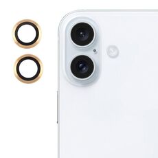 Per iPhone 16/16 Plus, pellicola per obiettivo in vetro temperato 9H per fotocamera posteriore (oro)