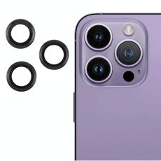 Per iPhone 15 Pro Max / 15 Pro Cover per fotocamera posteriore Pellicola per obiettivo in vetro temperato 9H (nero)