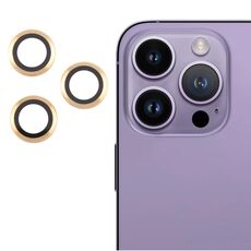Per iPhone 15 Pro Max / 15 Pro Cover per fotocamera posteriore Pellicola per obiettivo in vetro temperato 9H (oro)
