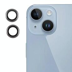 Per iPhone 15 Plus / 15 / 14 Plus / 14 Cover per fotocamera posteriore Pellicola per obiettivo in vetro temperato 9H (titanio)