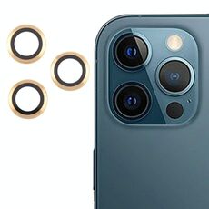 Per iPhone 12 Pro Max Cover per fotocamera posteriore Pellicola per obiettivo in vetro temperato 9H (oro)