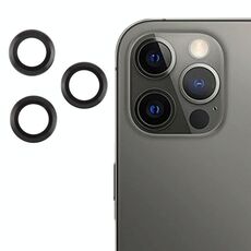 Per iPhone 12 Pro Cover per fotocamera posteriore Pellicola per obiettivo in vetro temperato 9H (nero)