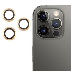 Per iPhone 12 Pro Cover per fotocamera posteriore Pellicola per obiettivo in vetro temperato 9H (oro)