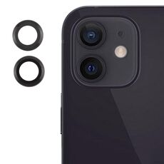 Per iPhone 12 Cover per fotocamera posteriore Pellicola per obiettivo in vetro temperato 9H (nero)