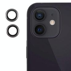 Per iPhone 12 Cover per fotocamera posteriore Pellicola per obiettivo in vetro temperato 9H (titanio)