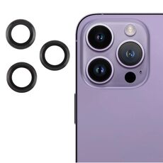 Per iPhone 14 Pro Max / 14 Pro Cover per fotocamera posteriore Pellicola per obiettivo in vetro temperato 9H (nero)