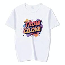 T-shirt a maniche corte in modal con scollo rotondo e stampa alfabeto arancione, stampa su richiesta, taglia: XXXL (bianco)