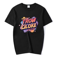 T-shirt a maniche corte in modal con scollo rotondo e stampa dell'alfabeto arancione, stampa su richiesta, taglia: XXXL (nero)