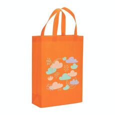 Borsa in tessuto non tessuto stampato con nuvole, stampa su richiesta, dimensioni: 38x30x10 cm (arancione)