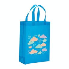Borsa in tessuto non tessuto stampato con nuvole, stampa su richiesta, dimensioni: 38x30x10 cm (azzurro cielo)