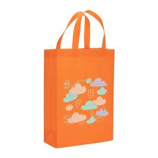 Borsa in tessuto non tessuto stampato con nuvole, stampa su richiesta, dimensioni: 41x35x12 cm (arancione)