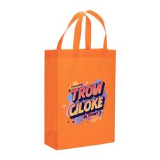 Borsa in tessuto non tessuto stampato con alfabeto arancione, stampa su richiesta, dimensioni: 35x25x10 cm (arancione)