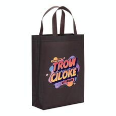 Borsa in tessuto non tessuto stampato con alfabeto arancione, stampa su richiesta, dimensioni: 38x30x10 cm (caffè)