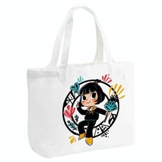 Borsa a mano in tela stampata con stampa a richiesta, dimensioni: 35x45x15 cm (bianco)