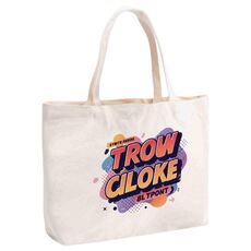 Borsa a mano in tela stampata con alfabeto arancione, stampa su richiesta, dimensioni: 20x30x10 cm (beige)