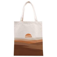Borsa in tela stampata tramonto su richiesta, dimensioni: 30x25 cm (beige)
