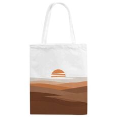 Borsa in tela stampata tramonto su richiesta, dimensioni: 35x30 cm (bianco)