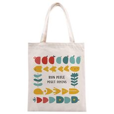 Borsa in tela stampata con pesce di fiume, stampa su richiesta, dimensioni: 40x35 cm (beige)
