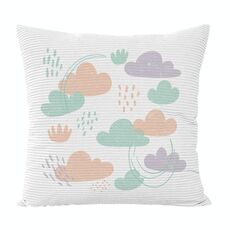 Federa per cuscino da divano stampata con nuvole, senza stampa centrale su richiesta, dimensioni: 35x35 cm (velluto granulare Twill)