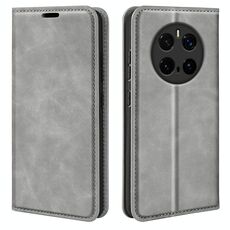 Custodia in pelle con ventosa magnetica per Honor Magic7 5G Retro-skin (grigio)