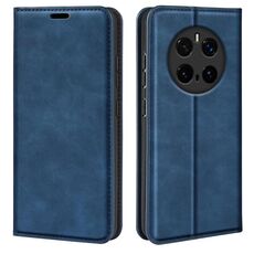 Custodia in pelle con ventosa magnetica retro-skin per Honor Magic7 5G (blu scuro)