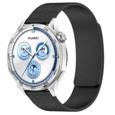 Cinturino magnetico per orologio in silicone effetto legno nuvola da 20 mm (nero)