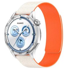 Cinturino magnetico per orologio in silicone effetto legno nuvola da 20 mm (arancione chiaro)