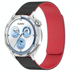 Cinturino magnetico in silicone da 18 mm con venature del legno di nuvola (nero rosso)