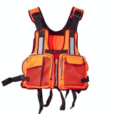 Giubbotto di salvataggio per adulti, regolabile, multitasche, per pesca, sport acquatici, tessuto galleggiante, taglia: taglia unica (arancione)