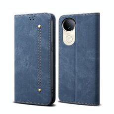 Per vivo V50 Denim Texture Flip Custodia in pelle per telefono (blu)