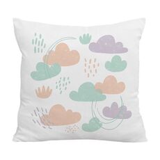 Federa per cuscino per divano stampata con nuvole, senza stampa centrale su richiesta, dimensioni: 45x45 cm (velluto cristallo)