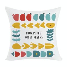 Federa per cuscino da divano con stampa a forma di pesce di fiume, senza stampa centrale su richiesta, dimensioni: 35x35 cm (elasticità bidirezionale)