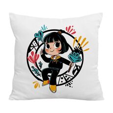 Federa per cuscino da divano stampata con ragazza, senza stampa centrale, su richiesta, dimensioni: 35x35 cm (velluto di cristallo)