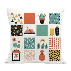 Federa per cuscino da divano con stampa a griglia, senza stampa centrale, su richiesta, dimensioni: 35x35 cm (velluto olandese)
