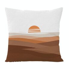 Cuscino per divano stampato tramonto con stampa centrale su richiesta, dimensioni: 35x35 cm (velluto granulare twill)