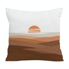 Cuscino per divano stampato tramonto con stampa centrale su richiesta, dimensioni: 35x35 cm (velluto di cristallo)