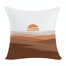 Cuscino per divano stampato tramonto con stampa centrale su richiesta, dimensioni: 40x40 cm (velluto color pesca)
