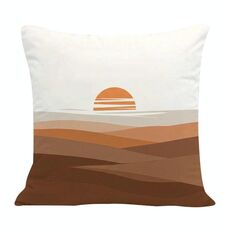 Cuscino per divano stampato tramonto con stampa centrale su richiesta, dimensioni: 45x45 cm (velluto olandese)