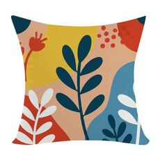 Cuscino per divano stampato con rami colorati con stampa centrale su richiesta, dimensioni: 45x45 cm (peluche corto)