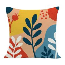 Cuscino per divano stampato con rami colorati con stampa centrale su richiesta, dimensioni: 45x45 cm (velluto olandese)