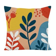 Cuscino per divano stampato con rami colorati con stampa centrale su richiesta, dimensioni: 50x50 cm (velluto granulare Twill)