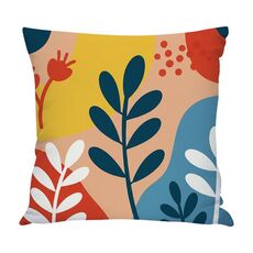 Cuscino per divano stampato con rami colorati con stampa centrale su richiesta, dimensioni: 50x50 cm (raso brillante)